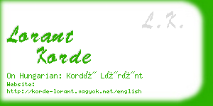 lorant korde business card